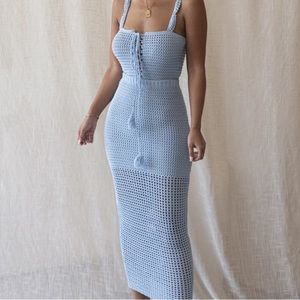 JLUXLABEL powder blue crotchet set